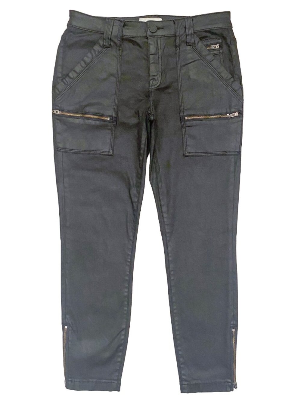 JOIE Park Coated Black Skinny Moto Jeans 27